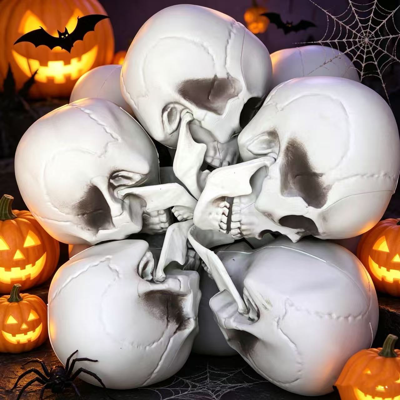 Halloween simulación de plástico cráneo horrores decoración prop simulación 1: 1 proporción encantamiento juguetes aterradores fuente