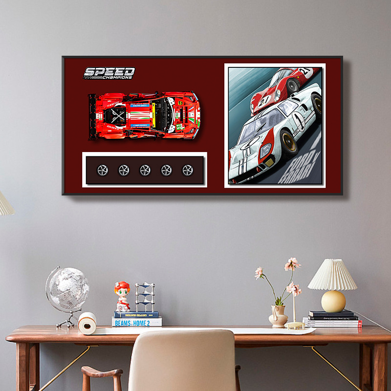 Compatible con bloques de construcción de automóviles Lego, pintura decorativa, marco de fotos en la pared, mural, sala de estar, porche, habitación creativa para niños, objetos tridimensionales
