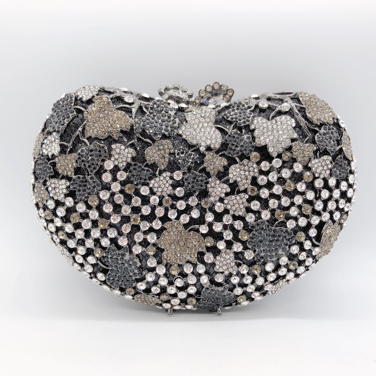 Nuevo paquete de diamantes de hoja de uva transfronteriza bolsas de caju bolsas de banquete de diamantes europeas y estadounidenses bolsas de vestido de mano clutch