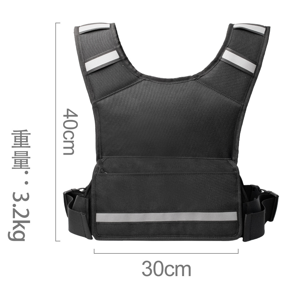跨境健身负重背心可调节重量男女跑步训练多功能反光负重训练背心