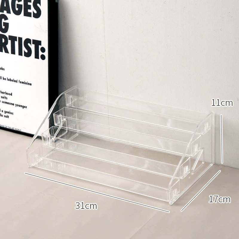 Desktop small card storage box large capacity transparent layered shelf 唧 唧