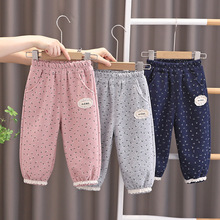 包邮女童加绒加厚卫裤冬季新款女宝宝运动裤女童休闲裤子一件代发