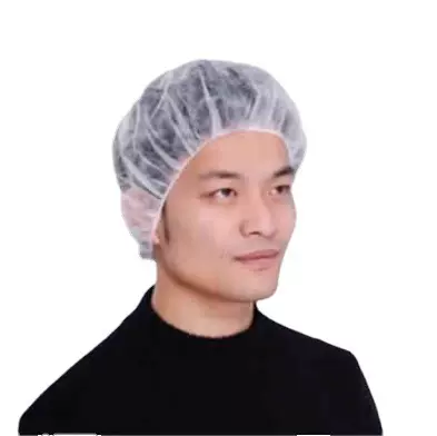 一次性加厚无纺布帽子手工圆帽蘑菇帽头套食品厂防尘防落发有现货