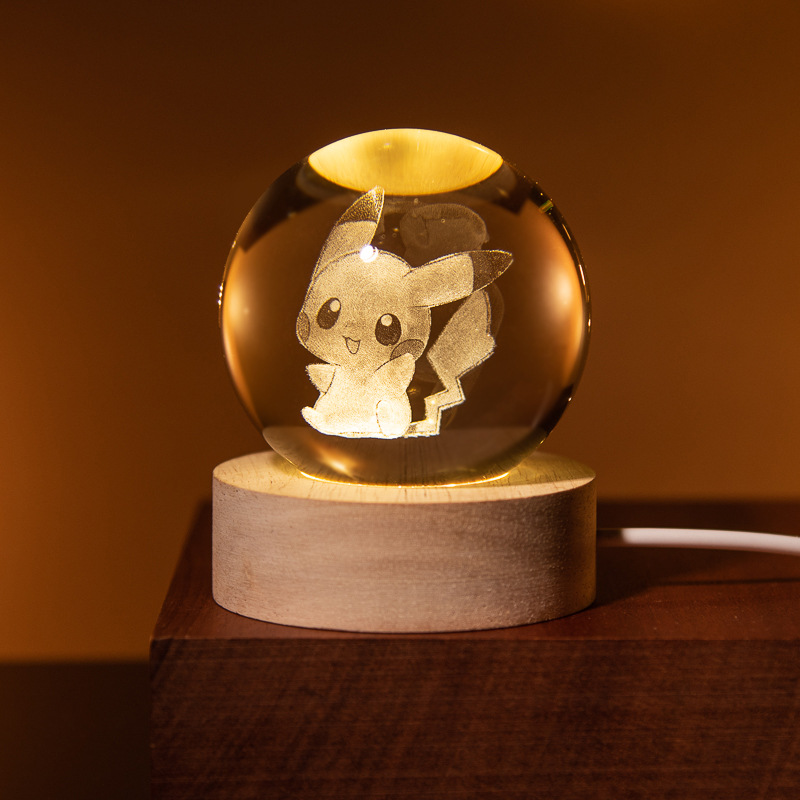 Lámpara de Noche de Cristal con Forma de Bola, Luz de Ambiente Creativa, Lámpara de Mesa de Cristal, Adorno de Escritorio, Regalo para Estudiantes y Maestros, Recuerdo, Transfronterizo