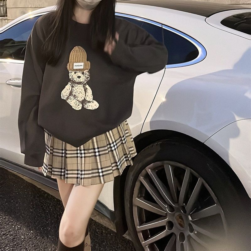 辣妹格子百褶裙a字半身裙女秋季大码新款高腰小个子甜酷短裙子潮|undefined