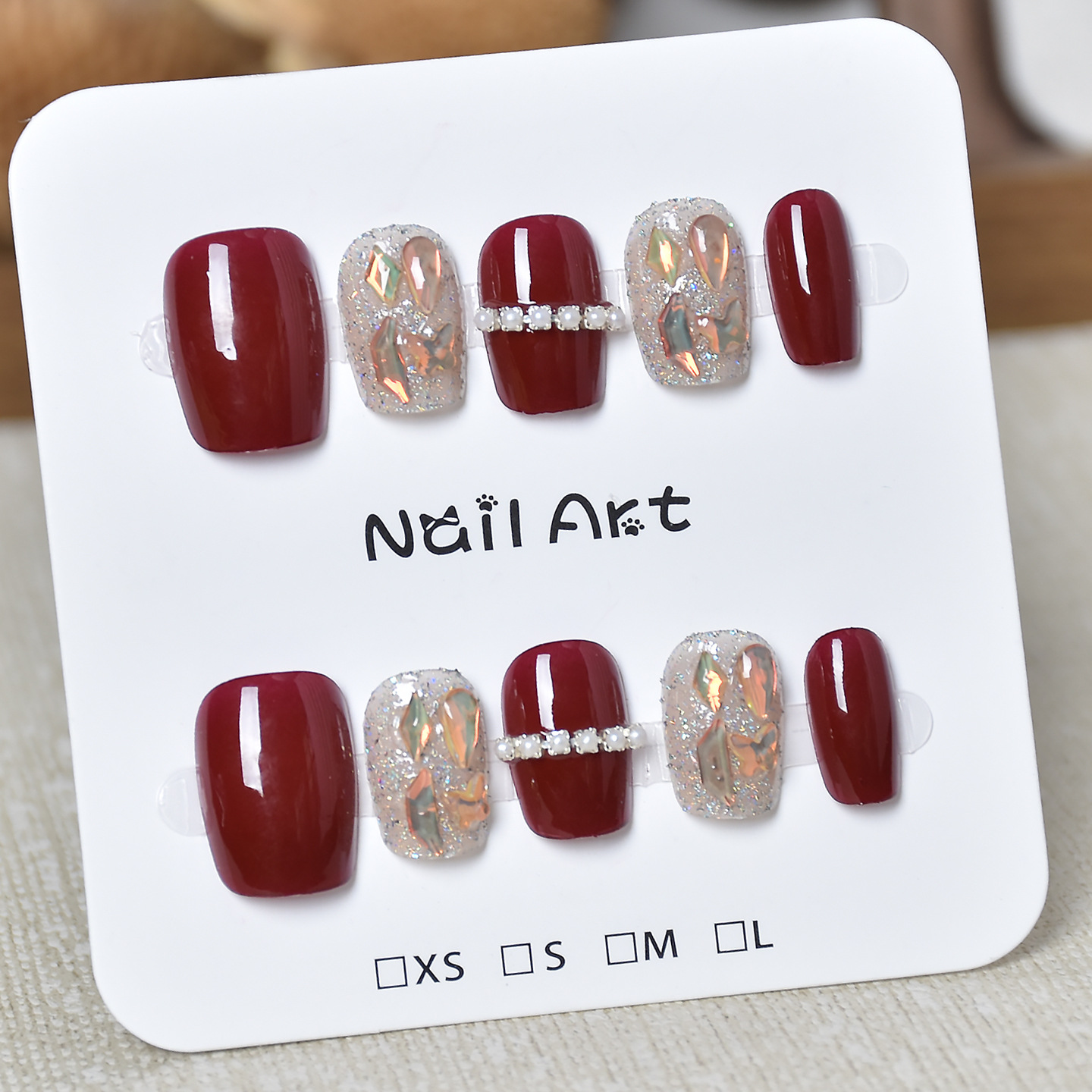 2026 nuevo parche de uñas blanqueador de alta sensibilidad parche de uñas cortas desmontable de Año Nuevo