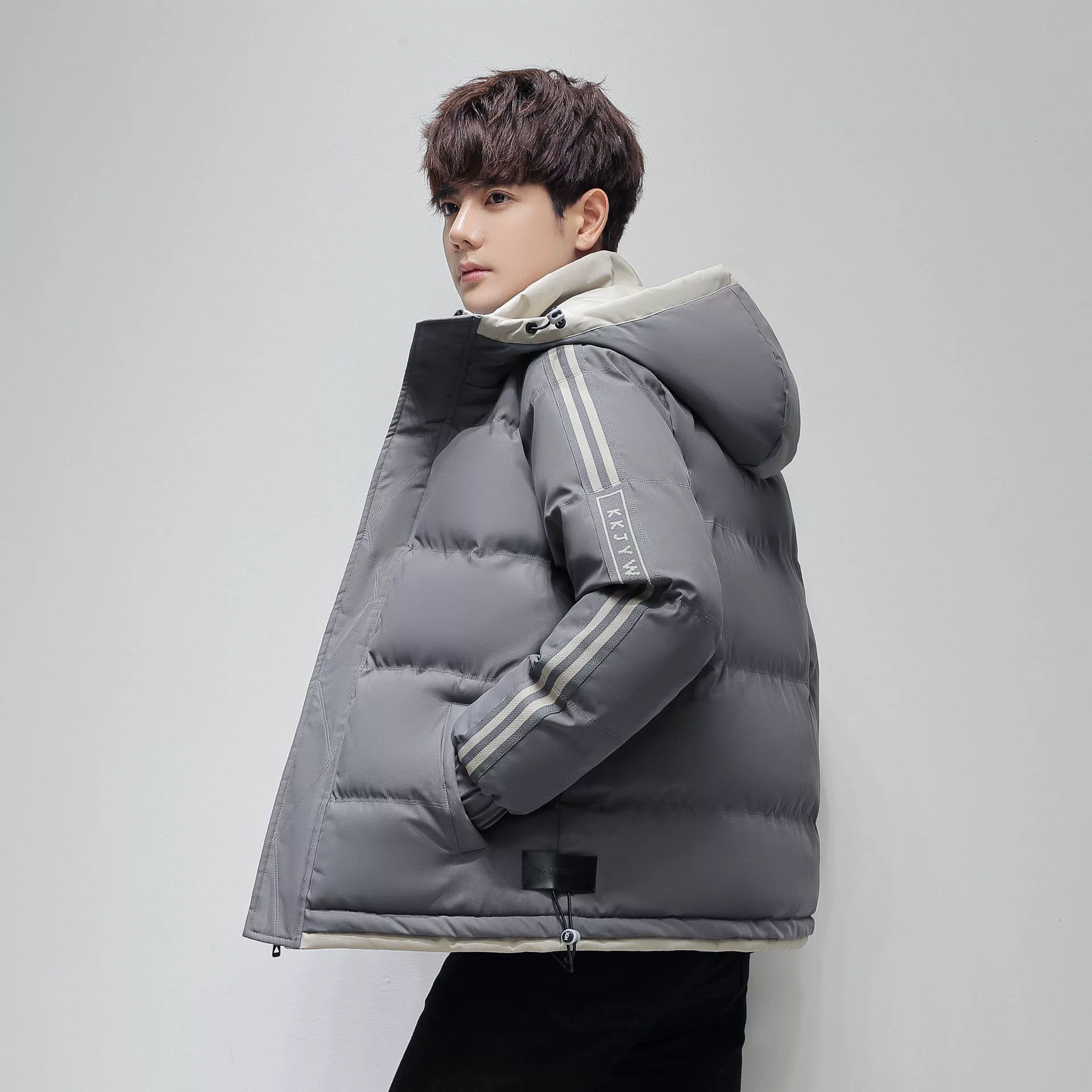 Men's warm demi-season trend down jacket with down, 2022 collection