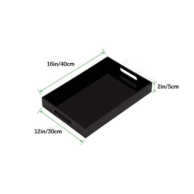 Cross -border explosion of acrylic tray desktop tableware service pallet boxes with long square table tray