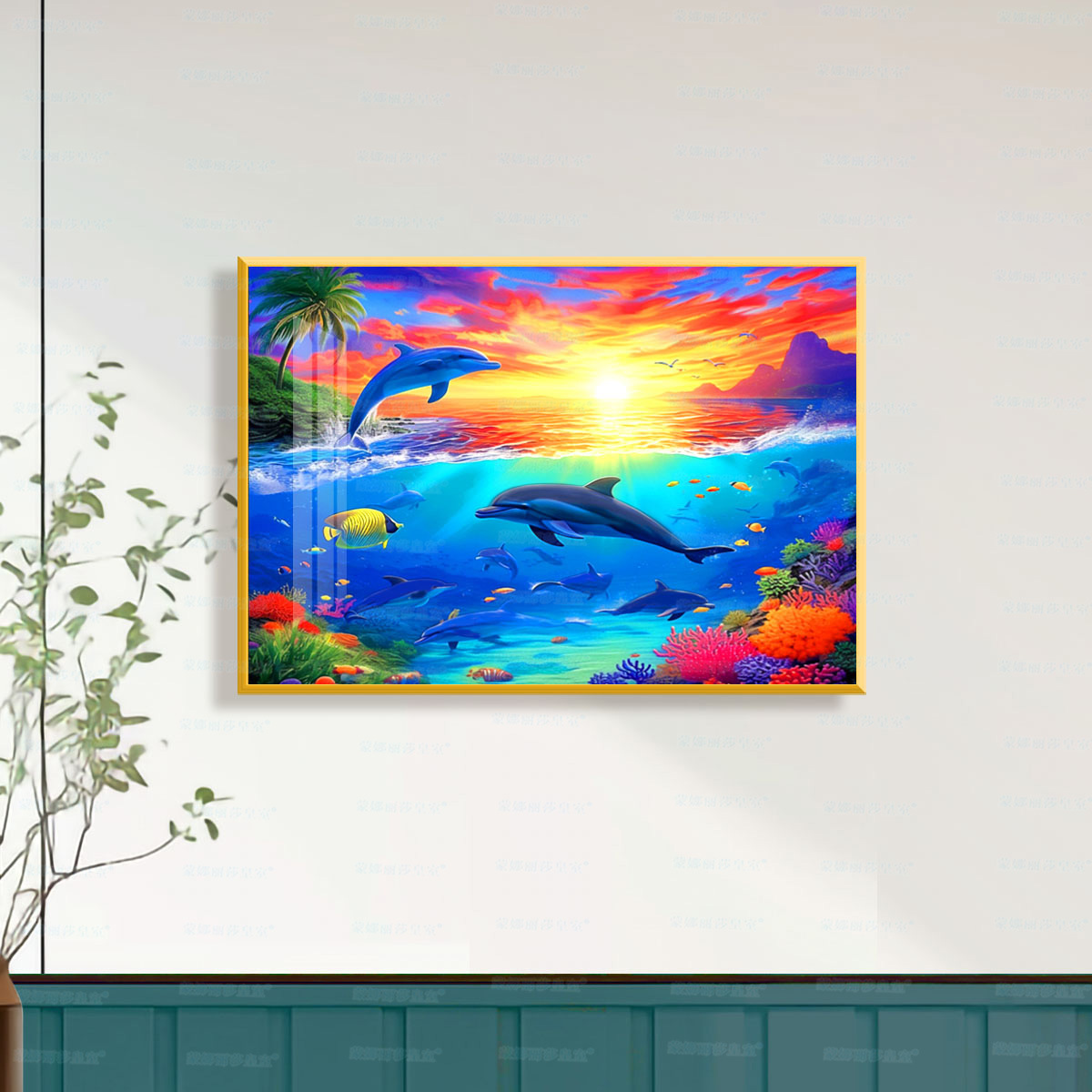 Mona Lisa Real mundo submarino de bordado cruzado nuevo estilo de animales marinos sueños estética sala de estar bordado a mano image 3