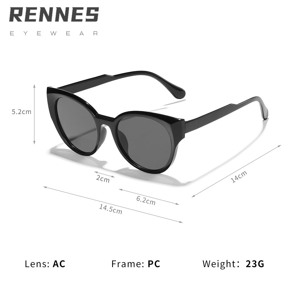 2024 nuevo europeo y americano gran marco redondo ojo de gato moda todo-fósforo gafas de sol moda personalizada gafas de sol