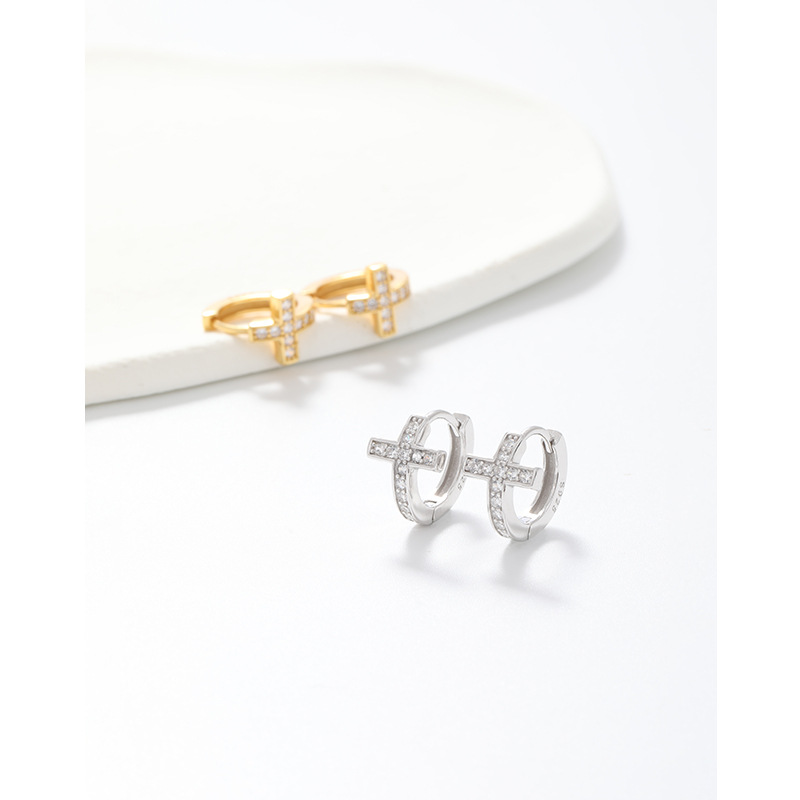 Europa y los Estados Unidos transfronterizos joyas de pendientes de círculo 925 pendientes de plata esterlina personalidad femenina pendientes de diamantes de hip hop para hombres