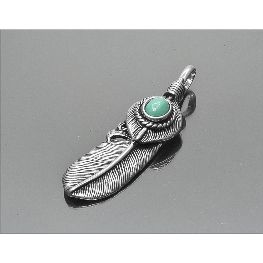 Dominant Feather Men's Personalized Titanium Women's Trendy Simple Stainless Steel Pendant Necklace_voghion.com