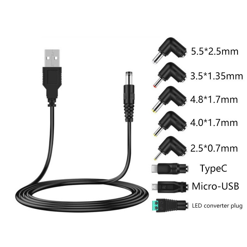 充電アダプタ5.5*2.1dc dc dc 5.5*2.5と5521公転usb1メートル短い線10合1セット|undefined