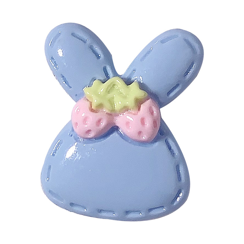 Nuevo color caramelo lindo conejo DIY accesorios de resina crema pegamento para el cabello accesorios para el cabello agujero abrazadera de zapatos agujero material hecho a mano