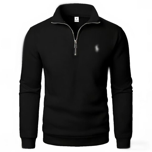 New Ribbed Pits Composite Super Soft 460g Collar Semi-Pull Key Sweatshirt with Fleece Large European Size