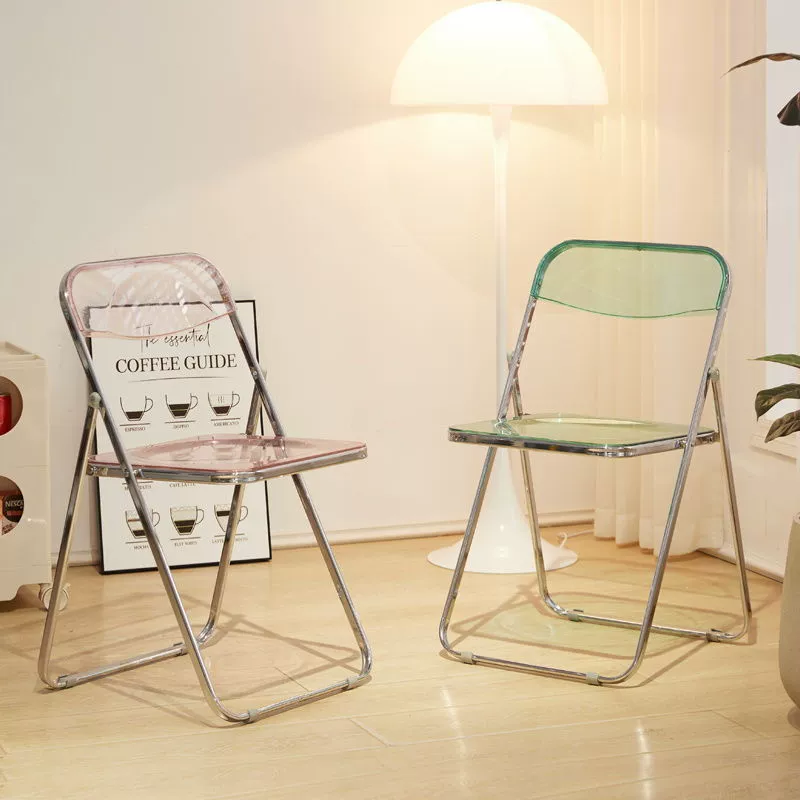 Складное кресло прозрачное кресло Кристаллическое кресло для фотографирования скандинавский акриловая сеть моды красный стул для макияжа спинки обеденный стул