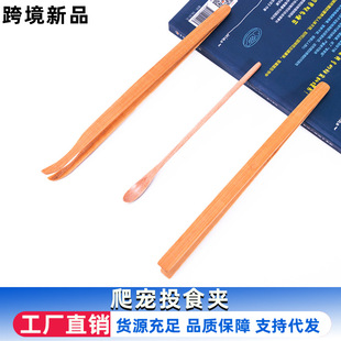 Reptile bamboo feeding tweezers log feeding clip feeding spoon climbing pet box amphibian supplies cross-border wholesale