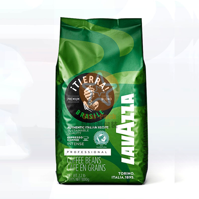 4磅彩印带气阀咖啡袋 1千克金属质感磨砂纯铝咖啡袋自立风琴袋