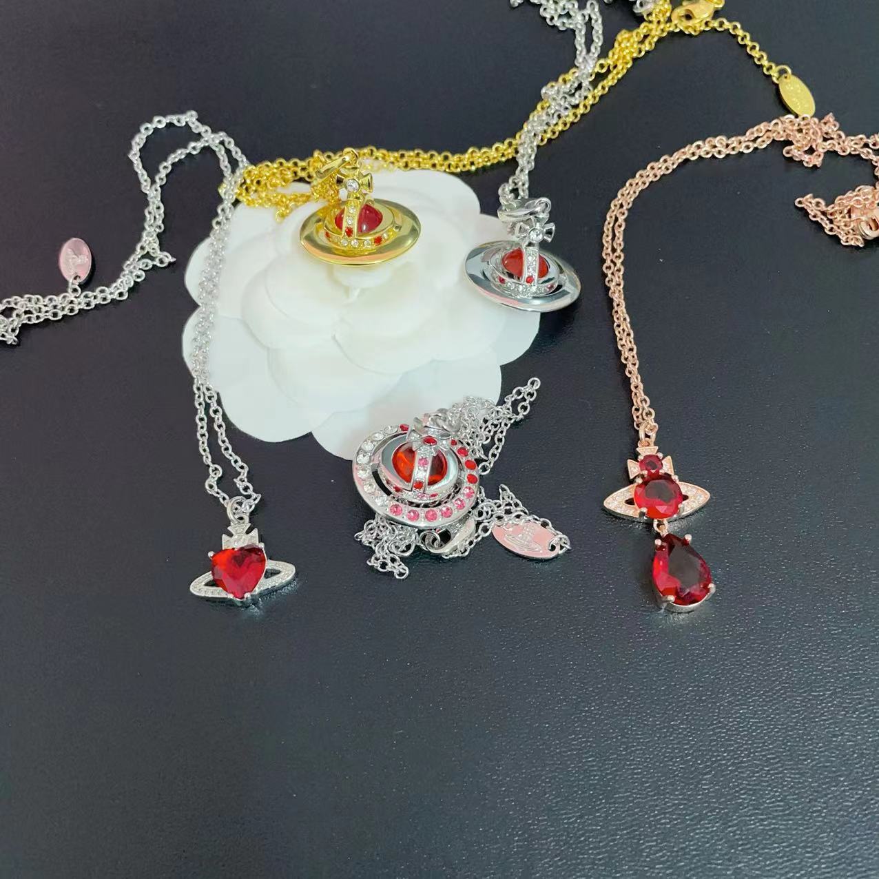 Necklace, pendant drop-shaped, chain for key bag , set, gradient