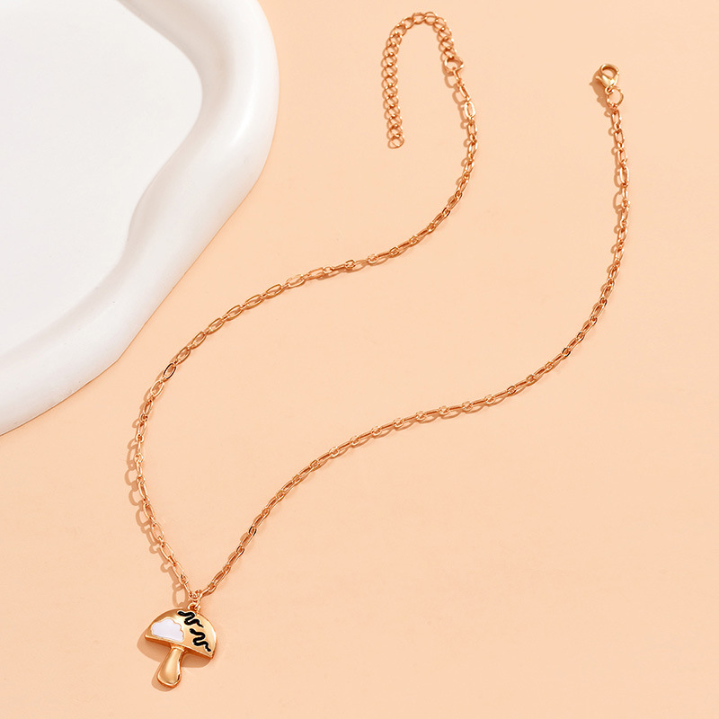 1 Piece Original Design Mushroom Alloy Enamel Plating Womenu0027S Pendant Necklace