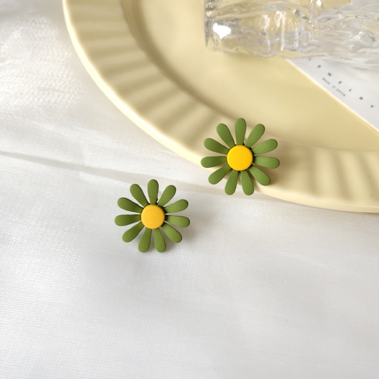 1 Pair Sweet Flower Alloy Stoving Varnish Womenu0027S Ear Studs