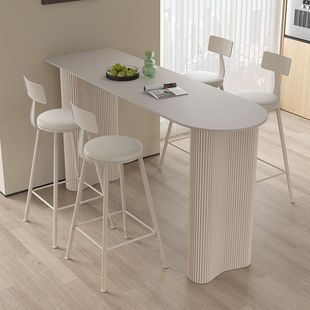 Light Luxury Slate Bar Table for Home Living Room Kitchen Side Partition Bar Balcony Wall Semi-Circular Small Apartment High Table