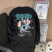 外贸男士加绒潮牌卫衣男秋冬季重磅2025新款青少年衣服外套男装