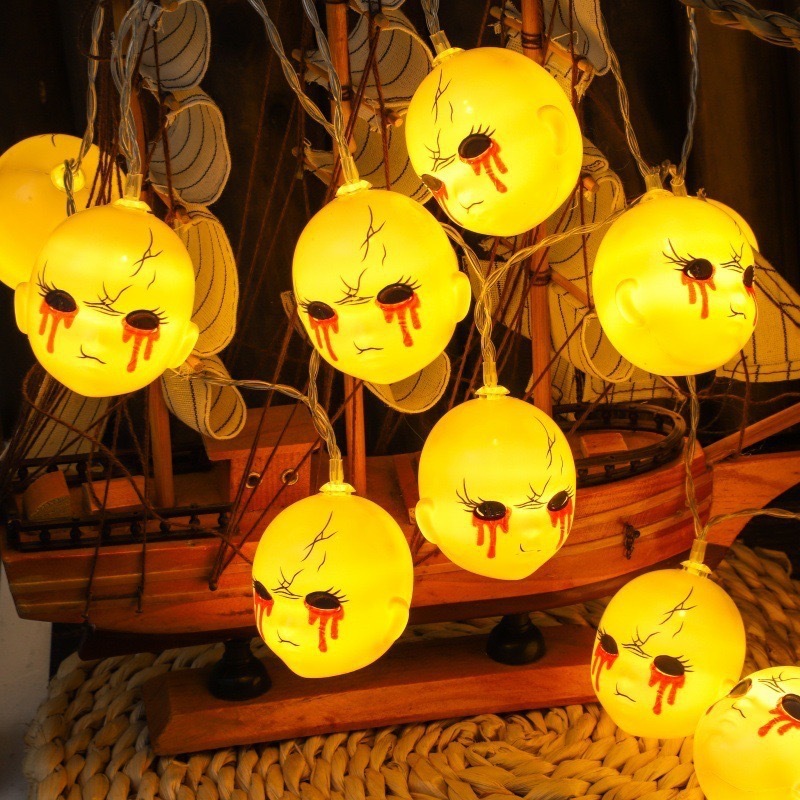 万圣节装饰led灯串鬼节布置幽灵南瓜小夜灯户外公园庭院氛围灯串|undefined