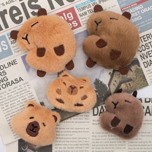 Cartoon Plush Kapibala Brooch Doll Hair Accessories Capybara Doll DIY Jewelry Scarf Socks Accessories
