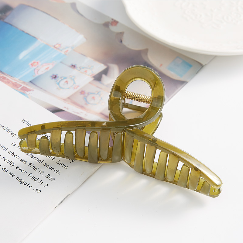 Corea del Sur ins simple agarre hacia atrás cabeza curva Cruz tiburón clip horquilla baño updo jalea agarre de pelo grande