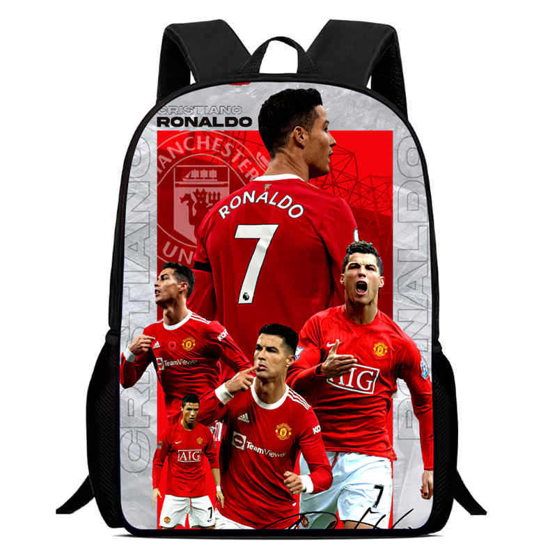 Amazon crossover nueva mochila con estampado periférico de futbolista mochila escolar para estudiantes mochila para niños