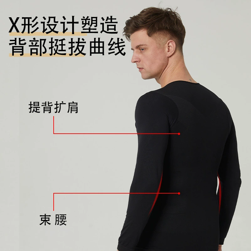 Shapewear, T-shirt, long-sleeve, postpartum bandage for weight loss, elastic underwear, waist belt, tight