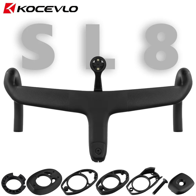 Kocevlo Road Bike Full Carbon Fiber Handlebar Integrated Bend Handlebar with Internal Cable Routing and Speedometer Mount Sl7/Sl8