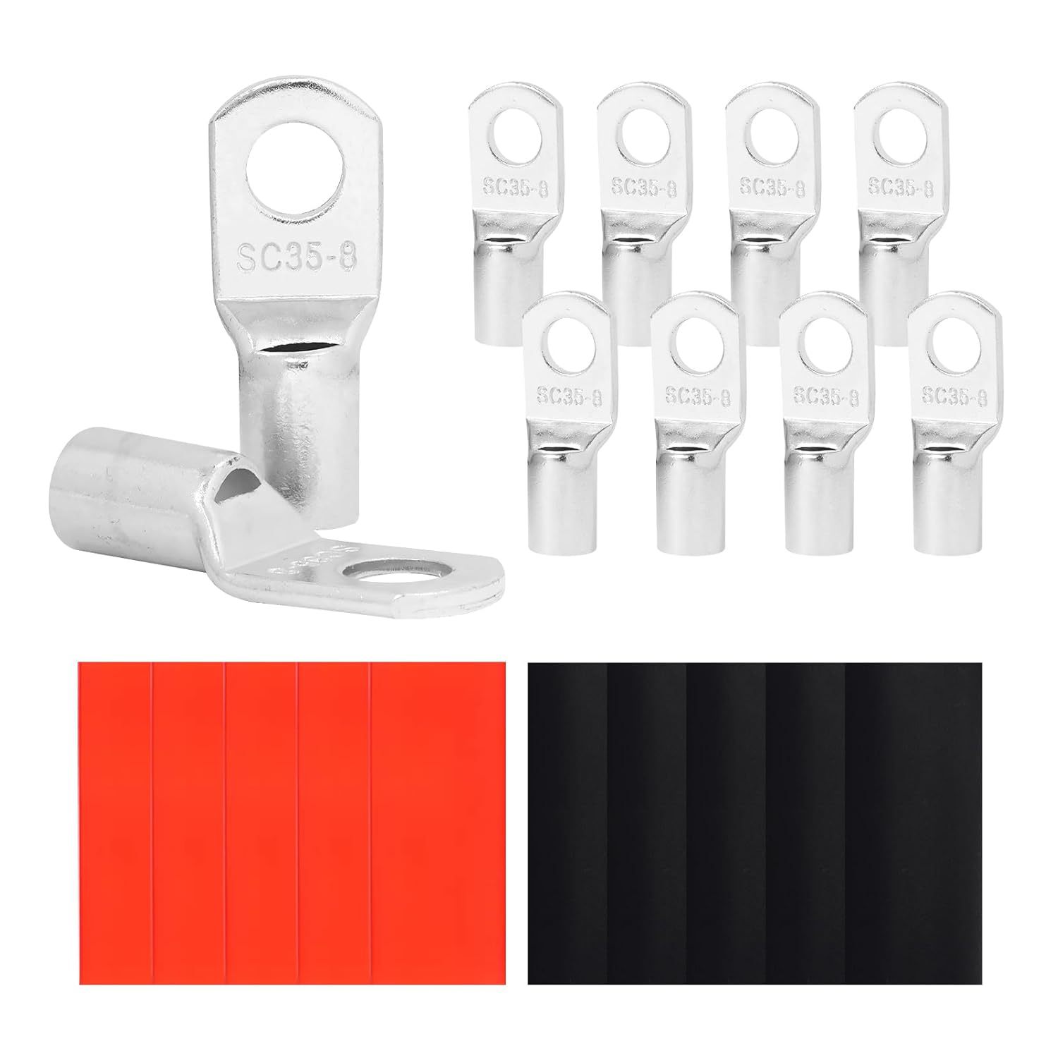 10PCS SC35-8 Tinned Copper Wire Lugs 2 AWG,Battery Cable End