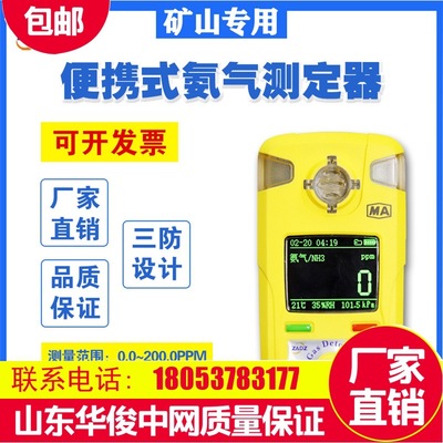 华俊便携式氨气测定器 矿业气体检测仪有毒有害气体检测报警仪NH3|ms