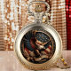 Color Pattern Medium Pocket Watch Vintage Flip Cover Decorative Necklace Watch Personalized Trendy Quartz Watch Cross-border for Men and Women Students