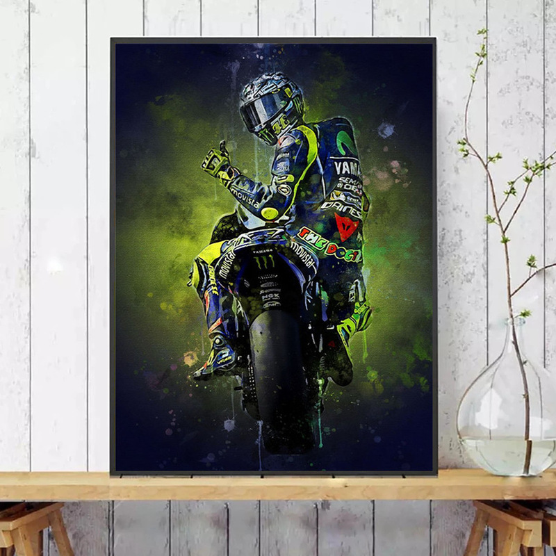 High-definition single abstract motorcyclist art poster gallery corridor decoration hanging picture background wall spray painting supply