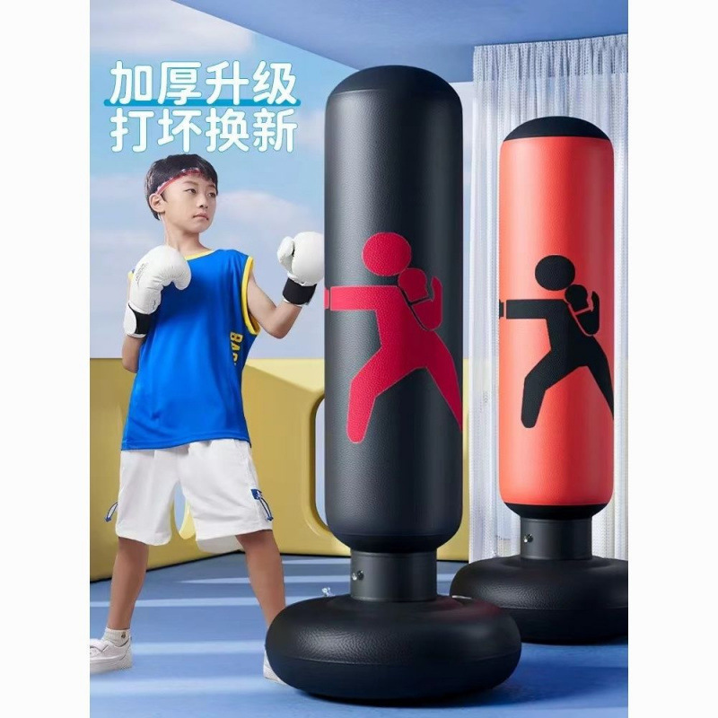 Inflatable boxing children's tumbler for home use, stress relief training, fitness, standing exercise, specialized punching bag for kids