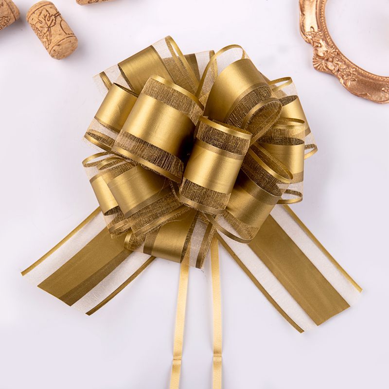 Comercio exterior transfronterizo 50 gran hilo de nieve elegante color natural bola flor Navidad regalo flor embalaje color sólido guirnalda cinta
