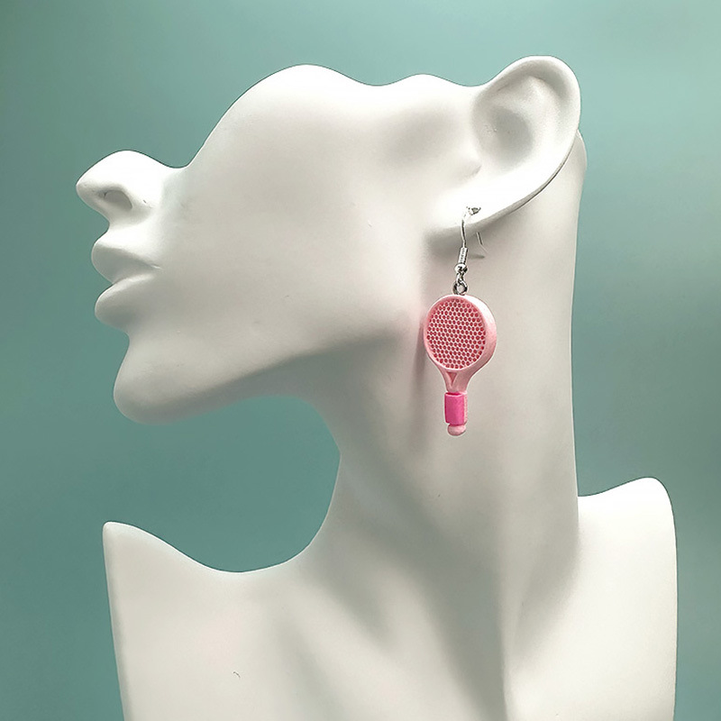 Bijoux En Gros Nouveauté Raquette De Badminton Plastique Boucles D'oreilles display picture 3