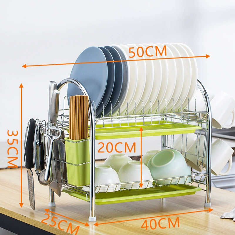 Kitchen storage rack floor-mounted multi-layer storage drainage dish rack double-layer bowl tableware storage bowl rack reality