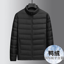 2025年冬季新款男士加肥加大码时尚休闲短款立领轻薄羽绒服