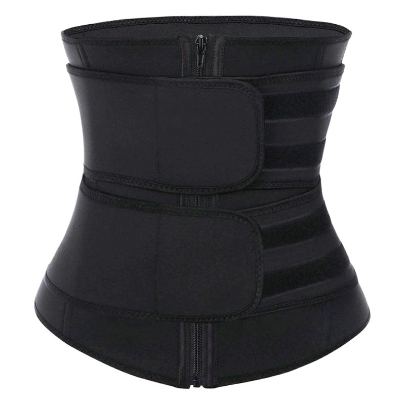 Трансграничный источник Фабрика талии Тренажер Спорт пот Послеродовое формирование тела Двойной пояс Молния Пояс для живота