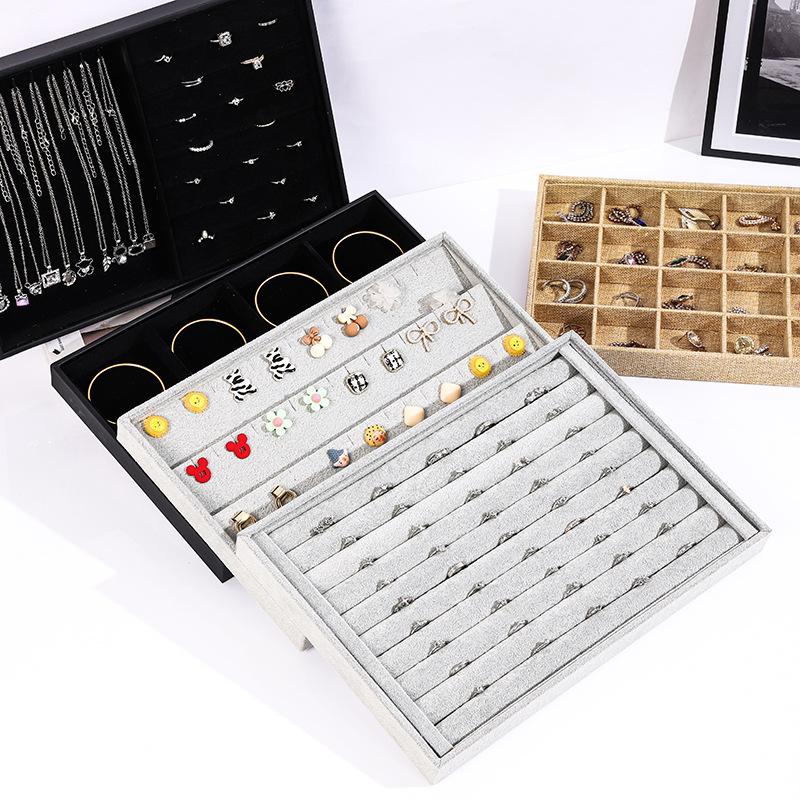 Necklace Ring Storage Box Flannel Bracelet Handstring Jewelry Box Earrings Box Display Jewelry Jewelry Tray Handstring Box