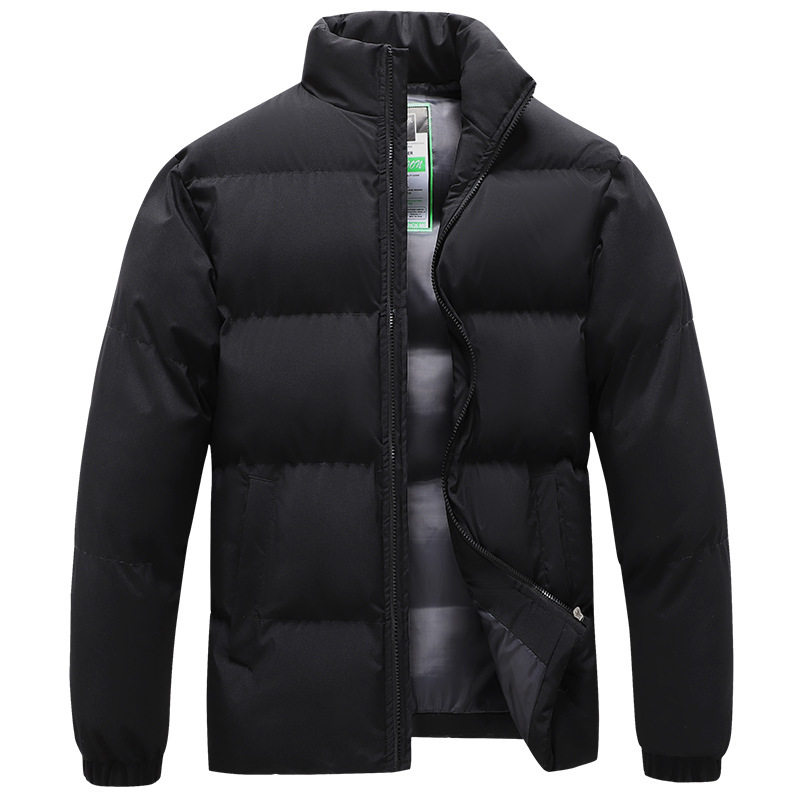 Abrigo de algodón acolchado para hombre invierno 2023 nuevo cuello de soporte cálido engrosado abrigo de algodón acolchado Chaqueta de algodón de color sólido chaqueta casual al por mayor