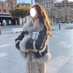 小个子羊羔毛外套女2025新款百搭皮毛一体机车服时尚感羊羔绒棉服
