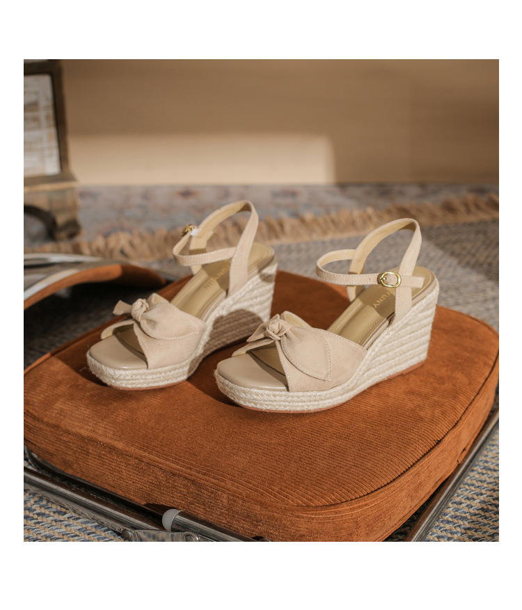 Sandal cao gót nữ hở mũi đế xuồng đan thừng gót 9 cm — Xanh lá cây nhạtcolor chi tiết 19
