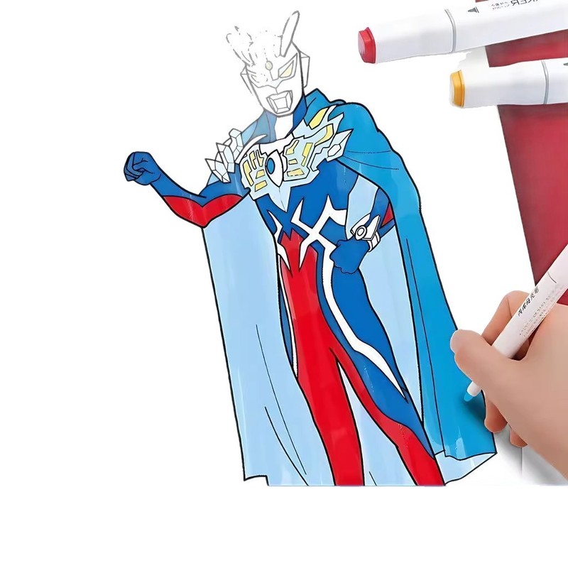 XYZS404赛罗奥特曼画画本动漫迪迦涂色男孩子描摹本线稿入门临摹|undefined