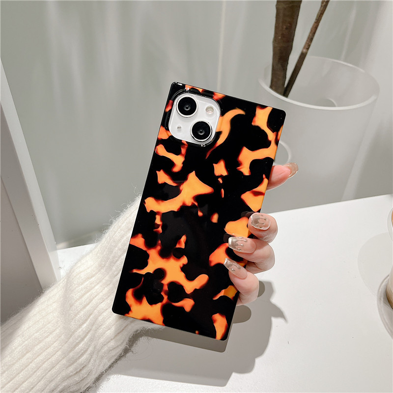 Creativo motivo a fiamma quadrata Apple 14 adatto per iPhone 15 PROMAX telefono XR anti caduta 13 Pro custodia morbida_voghion.com