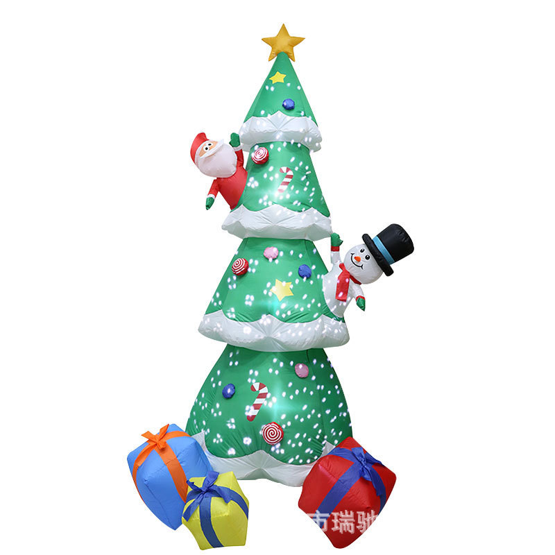 Navidad transfronteriza infláble moldeado decoración luminosa Santa trepa árbol fiesta decoración creativa